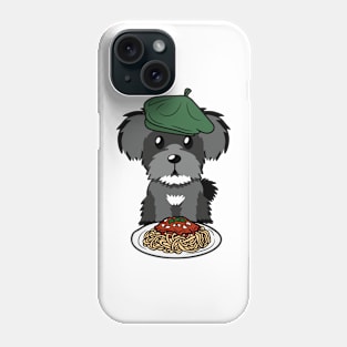 Dog eating Spaghetti - Miniature Schnauzer Phone Case