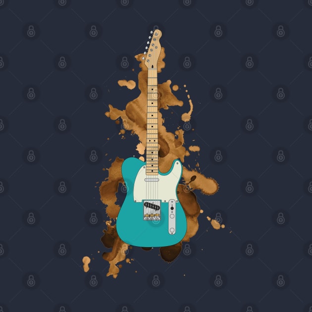 T-Style Electric Guitar Teal Color by nightsworthy