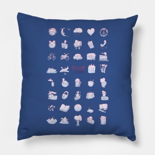 Icons for communicating in traveling Pillow