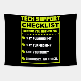 Funny Tech Support Checklist Sysadmin Tapestry