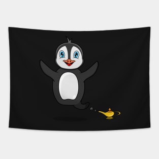 Cute Penguin Ghost and Flying Tapestry