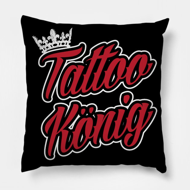 Tattoo King (black) Pillow by nektarinchen