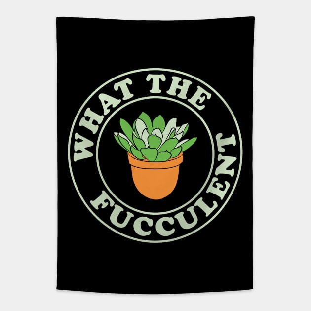 What the Fucculent Badge Graphic Tapestry by Huhnerdieb Apparel