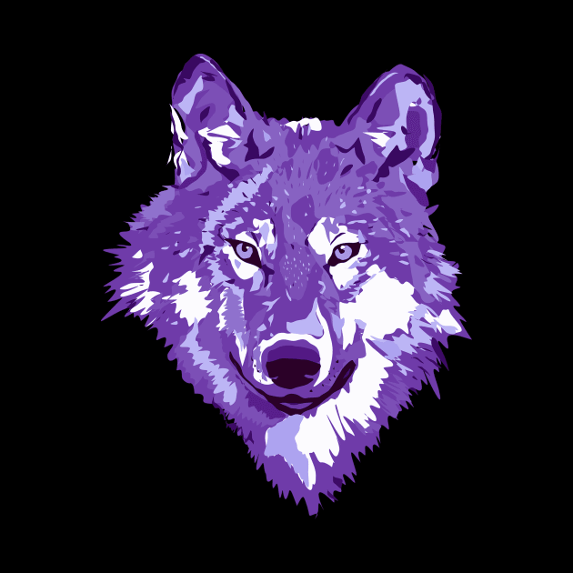 Purple Lone Wolf Totem Animal Spirit Guide Cheeky Witch by Cheeky Witch