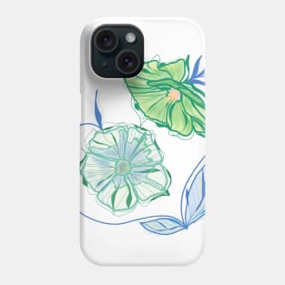 BLUE AND GREEN BLOSSOMS Phone Case