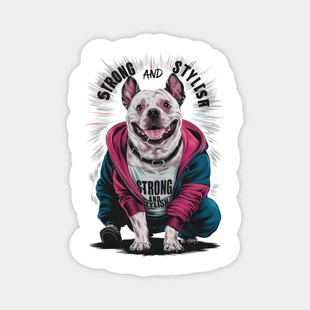 Strong and stylish bullterrier Magnet by presstex.ua@gmail.com