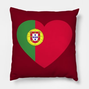 I Love Portugal // Heart-Shaped Portuguese Flag Pillow