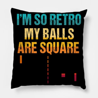 Funny Retro Gamer Tennis Design Pillow