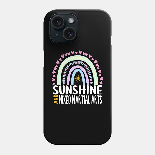 Sunshine and Mixed Martial Arts Cute Rainbow Graphic for Womens Kids Girls Phone Case by ChadPill