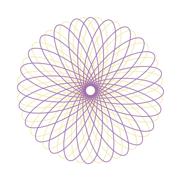 Purple and Yellow Spirograph by hannahnking