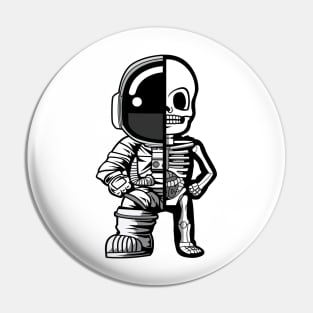 astronaut half skeleton Pin