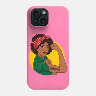 Girl Power Shirt Black Girl Magic Melanin Juneteenth Grl Pwr Phone Case