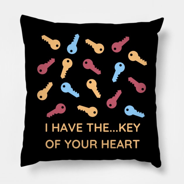 The Key For Your Heart Pillow by Tracy Daum