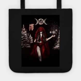 Witch with cat, triplemoon and owl Tote