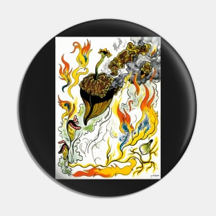 Flaming Acorn (No Border) Pin