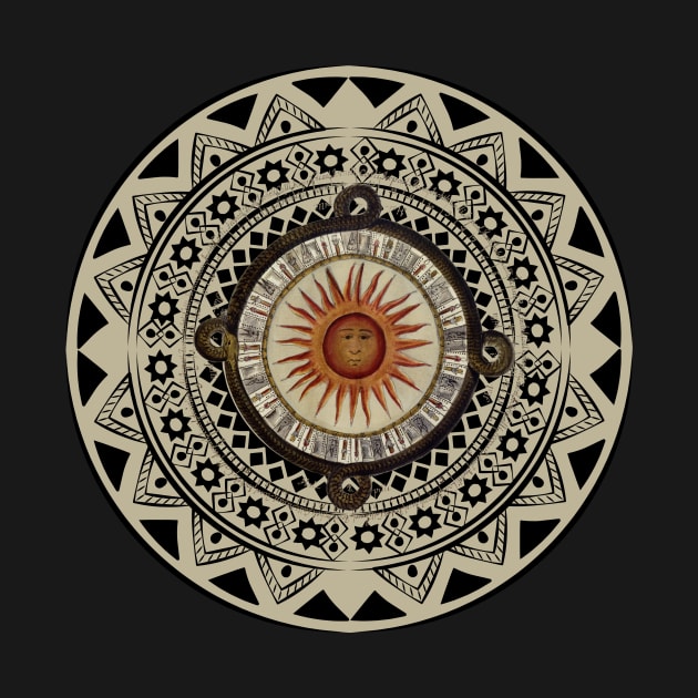 Indian pre columbian mandala by black&blue