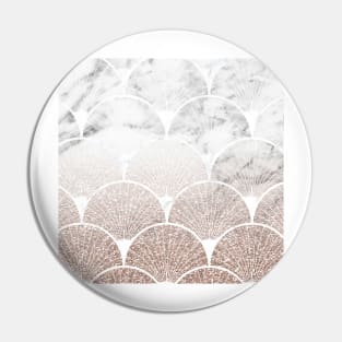 Art Deco elegance - rose gold glitter marble fan Pin