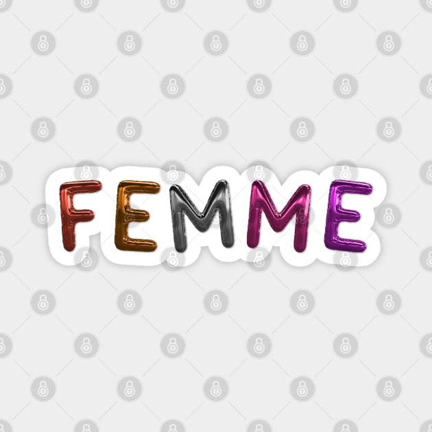 Femme - Lesbian Flag Magnet by Football from the Left