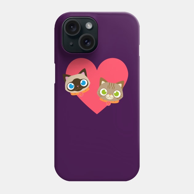 Olive and Apple- Two Cats and a Mouse Phone Case by TwoCatsAndAMouse