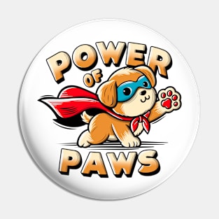 Cute cartoon dog with superhero cape Pin