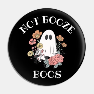 Vintage Not Booze Boos, Funny Halloween Cute Retro Pin