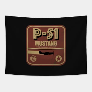 P-51 Mustang Retro Patch Tapestry