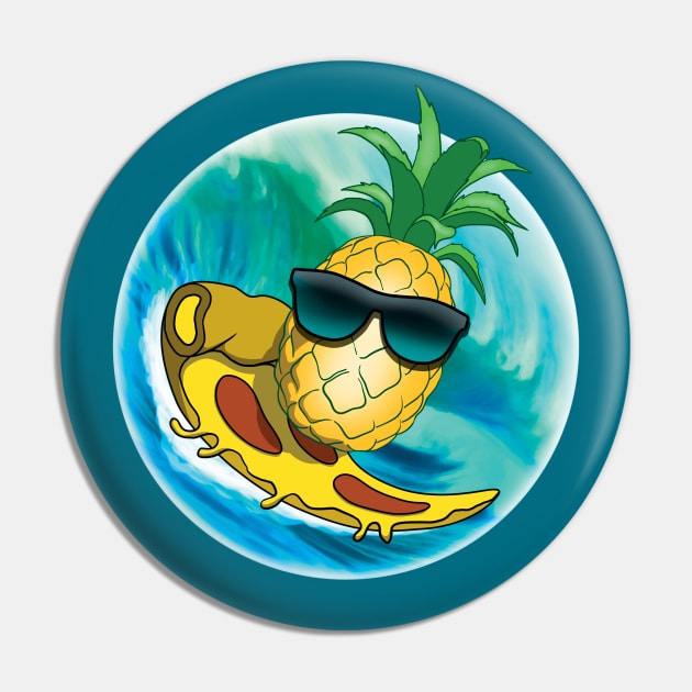 Surfing Pineapple pizza Pin by TMBTM