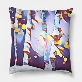 Snowy Aspen Trees in the Mountains Pillow