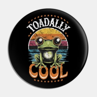 Toadally Cool Retro Cute Toad Pun Pin