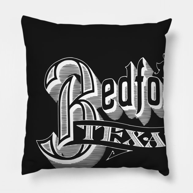 Vintage Bedford, TX Pillow by DonDota