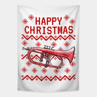 Flugelhorn Ugly Christmas Hornist Brass Teacher Musician Tapestry