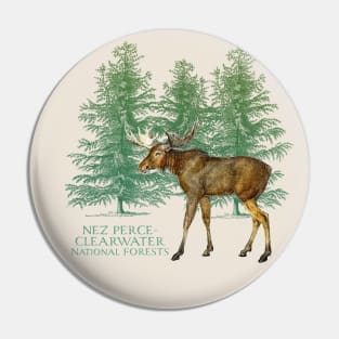 Nez Perce-Clearwater National Forests Moose Tree Silhouette Souvenir Pin