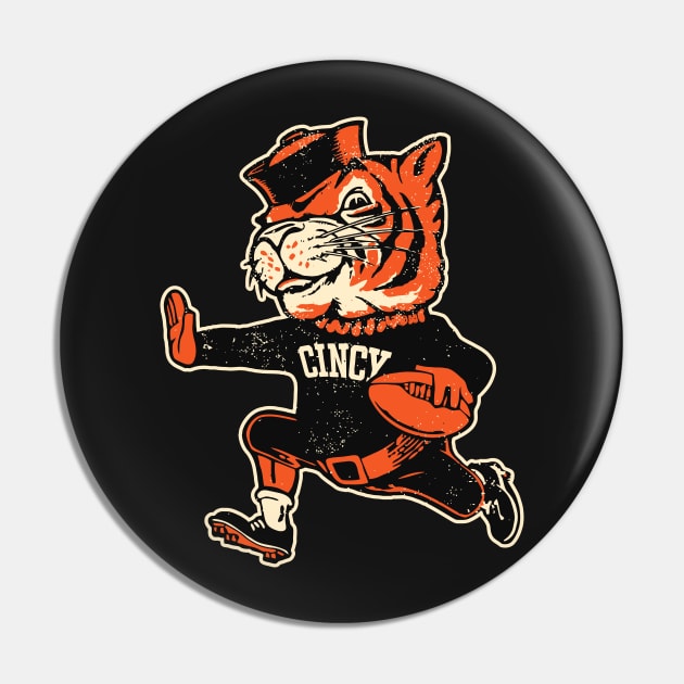 Cincinnati Reimagined Vintage Fighting Mascot Pin by darklordpug