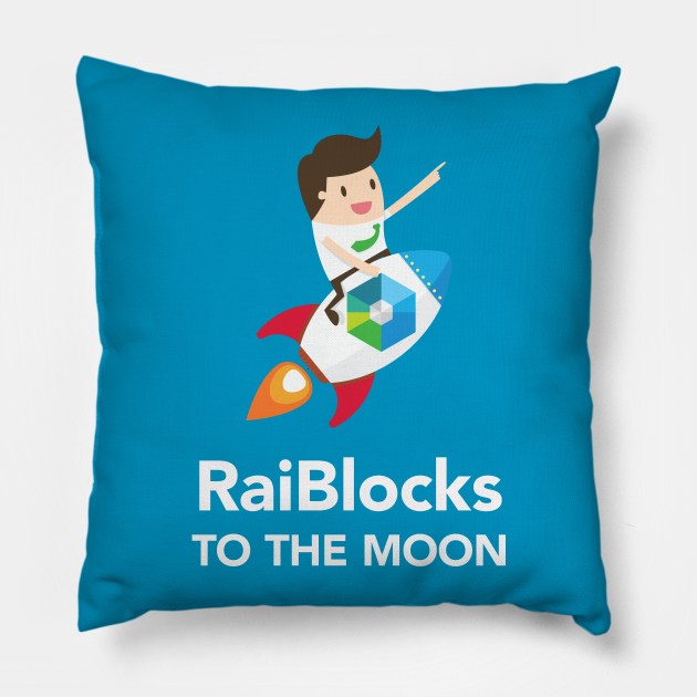 RaiBlocks Coin Cryptocurrency To The Moon Pillow by vladocar