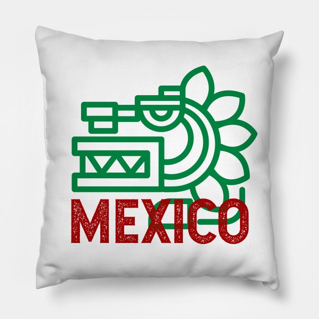 Mexico - aztec pixel design Pillow by verde