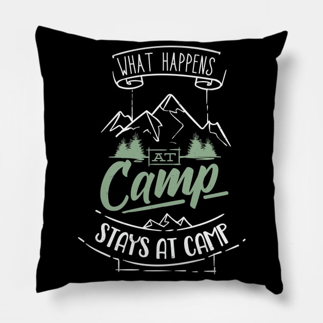 Camping Funny Camper Saying Campground Pillow by Foxxy Merch