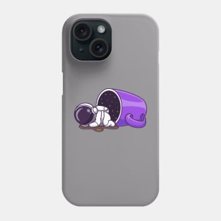 Cute Astronaut Sleeping With Coffee Cup Cartoon Phone Case