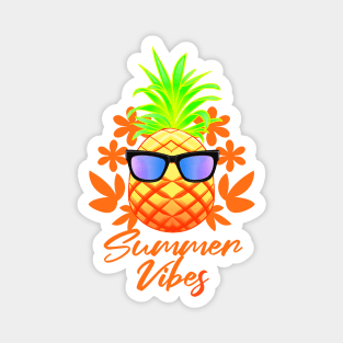 Summer Vibes Cool Tropical Pineapple Magnet