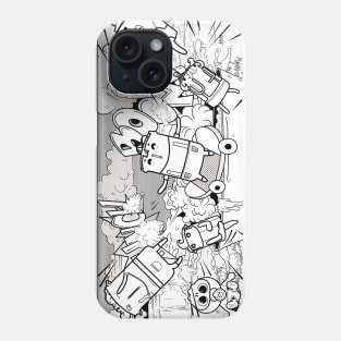 Happy cans pew cartoon illustration Phone Case