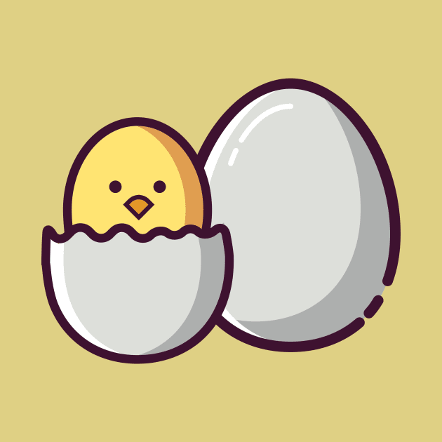 cute chick hatches from the egg by derE