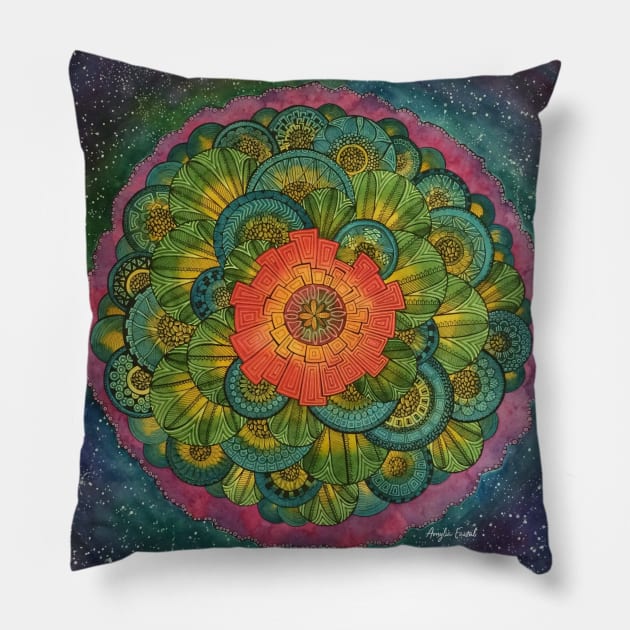 Seeds of Emotions Mandala Pillow by amyliafaizalart