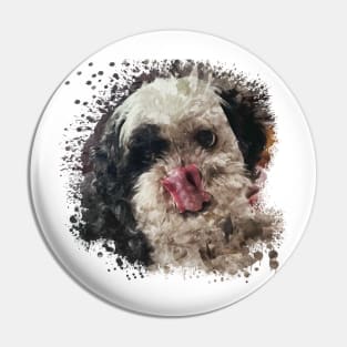 Shih Tzu dog watercolor Pin