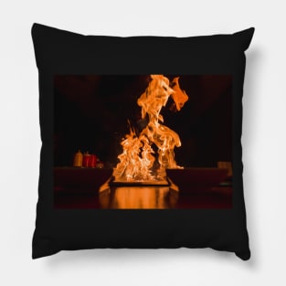 Hibachi Grill Fire Pillow