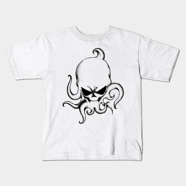 Sketch Octopus Skull Tattoo Style Design Drawing Graphic Octopus Kids T Shirt Teepublic