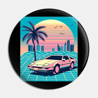 vaporwave retro sports car Pin