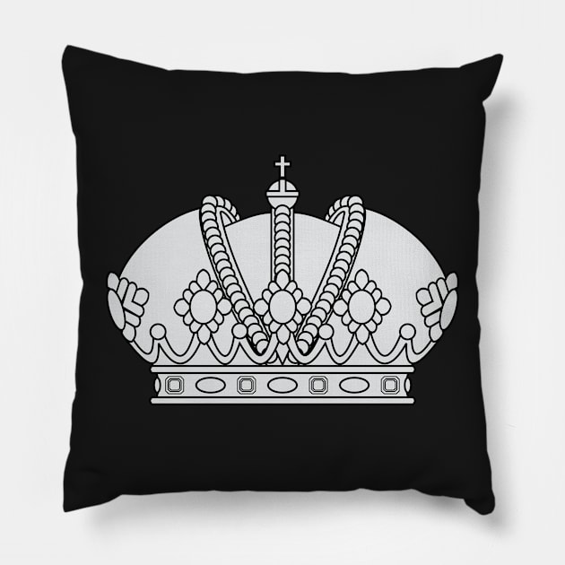 Imperial crown (silver) Pillow by PabloDeChenez