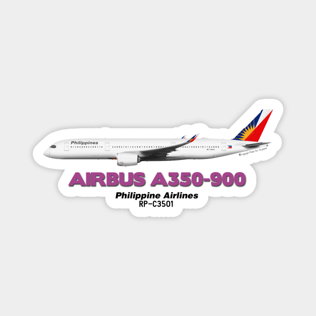 Airbus A350-900 - Philippine Airlines Magnet by TheArtofFlying