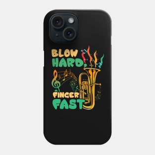 Blow Hard Finger Fast Funny Saxophone Musician Pun Phone Case