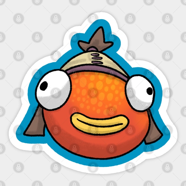 Fish Face Cartoon - Fishy - Sticker