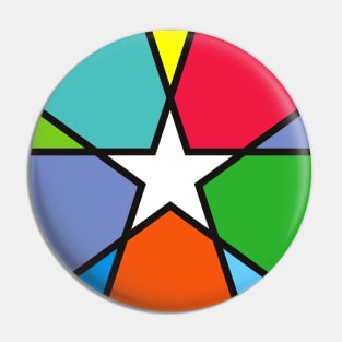 Colorful Star Rainbow Color Flat Poster Pin